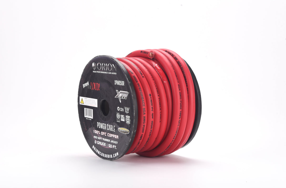 Orion XPW050R XTRPRO 0-GAUGE 100% OFC 50FT WIRE ROLL - RED