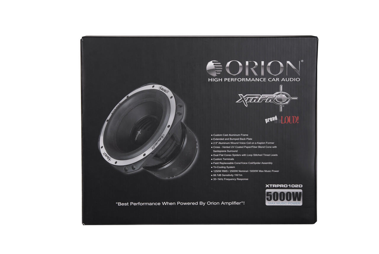 Orion XTRPRO102D 10" 1250W RMS / 5000W MAX Subwoofer DUAL 2 OHM