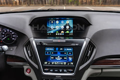 Car dashboard with digital display and navigation system