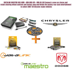 iDATALINK Maestro ADS-MRR + HRN-RR-CH1 + HRN-AV-CH1 for Chrysler Dodge Combo KIT