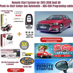 Remote Start System for 2011-2018 Audi A8 Push-to-Start Sedan Gas Automatic + ADS-USB Programing cable