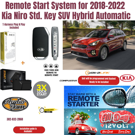 Remote Start System for 2018-2022 Kia Niro Std. Key SUV Hybrid Automatic