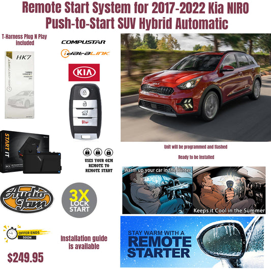 Remote Start System for 2017-2022 Kia Niro Push-to-Start SUV Hybrid Automatic