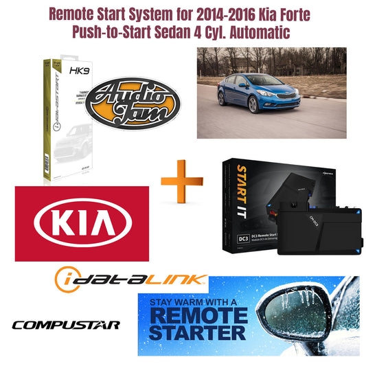 Remote Start System for 2014-2016 Kia Forte Push-to-Start Sedan 4 Cyl. Automatic