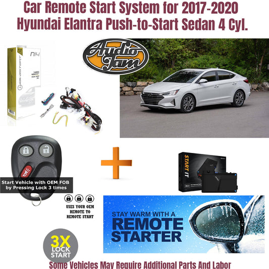 Car Remote Start System for 2017-2020 Hyundai Elantra Push-to-Start Sedan 4 Cyl.