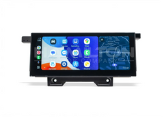 Car multimedia screen with app icons on a white background