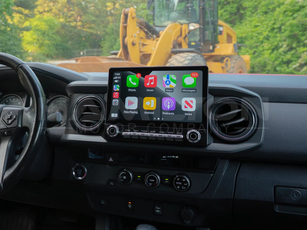 Picture of the Apple CarPlay stereo in the toyota tacoma