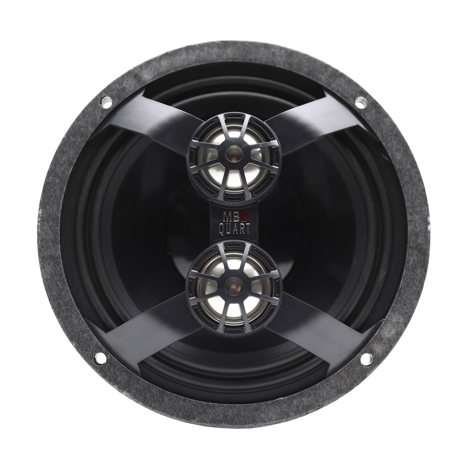Round speaker with 'Mb QUART' branding on a white background