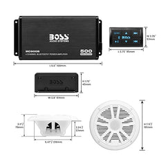 BOSS ASK904B.64 Marine Audio System – Full Kit with Bluetooth
