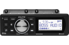Boss audio marine audio stereo system with digital display on a white background