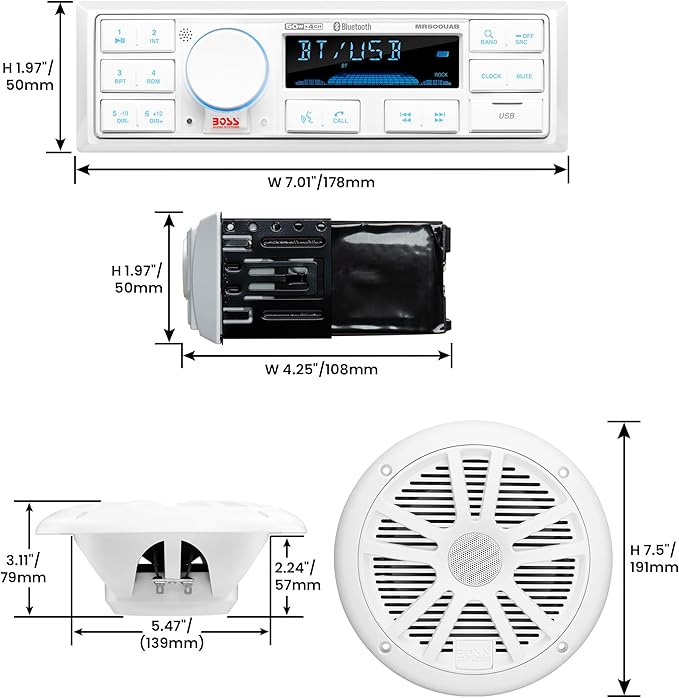 boss mck500wb6 marine audio bear delaware