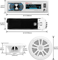 BOSS MCK632WB.64 Marine Audio Kit with Bluetooth & 4 Speakers