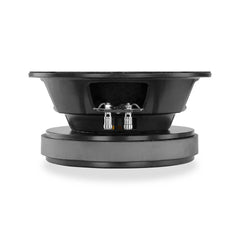 Black speaker driver unit on a white background