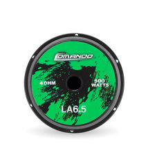 Loudspeaker with green and black design on a white background
