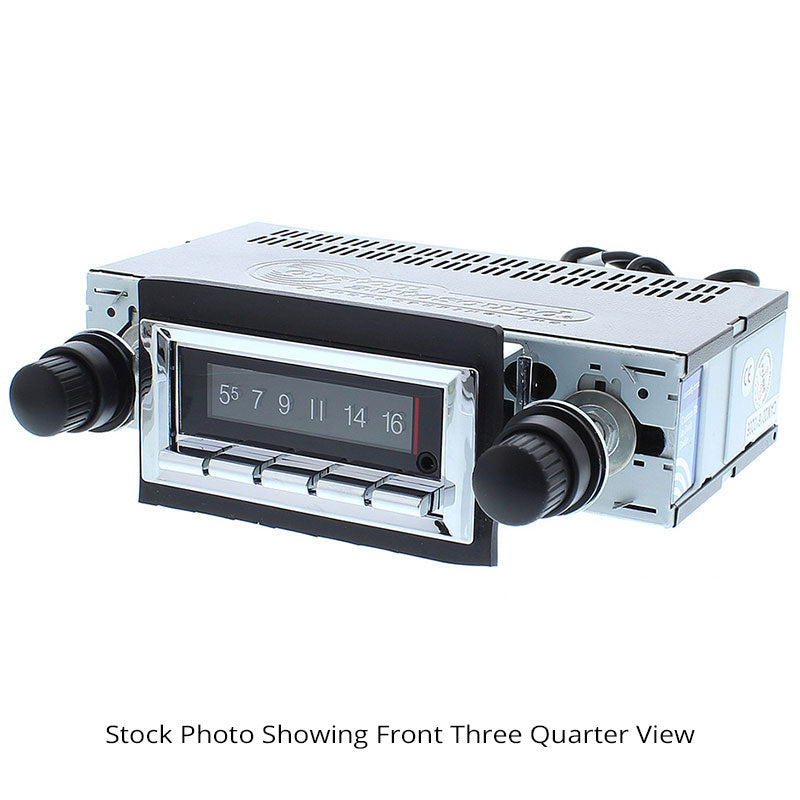 Vintage-style radio receiver with knobs on a white background