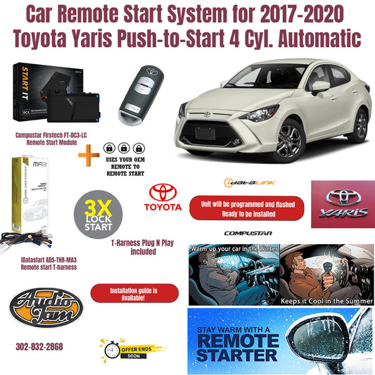 Car Remote Start System for 2017-2020 Toyota Yaris Push-to-Start 4 Cyl. Automatic