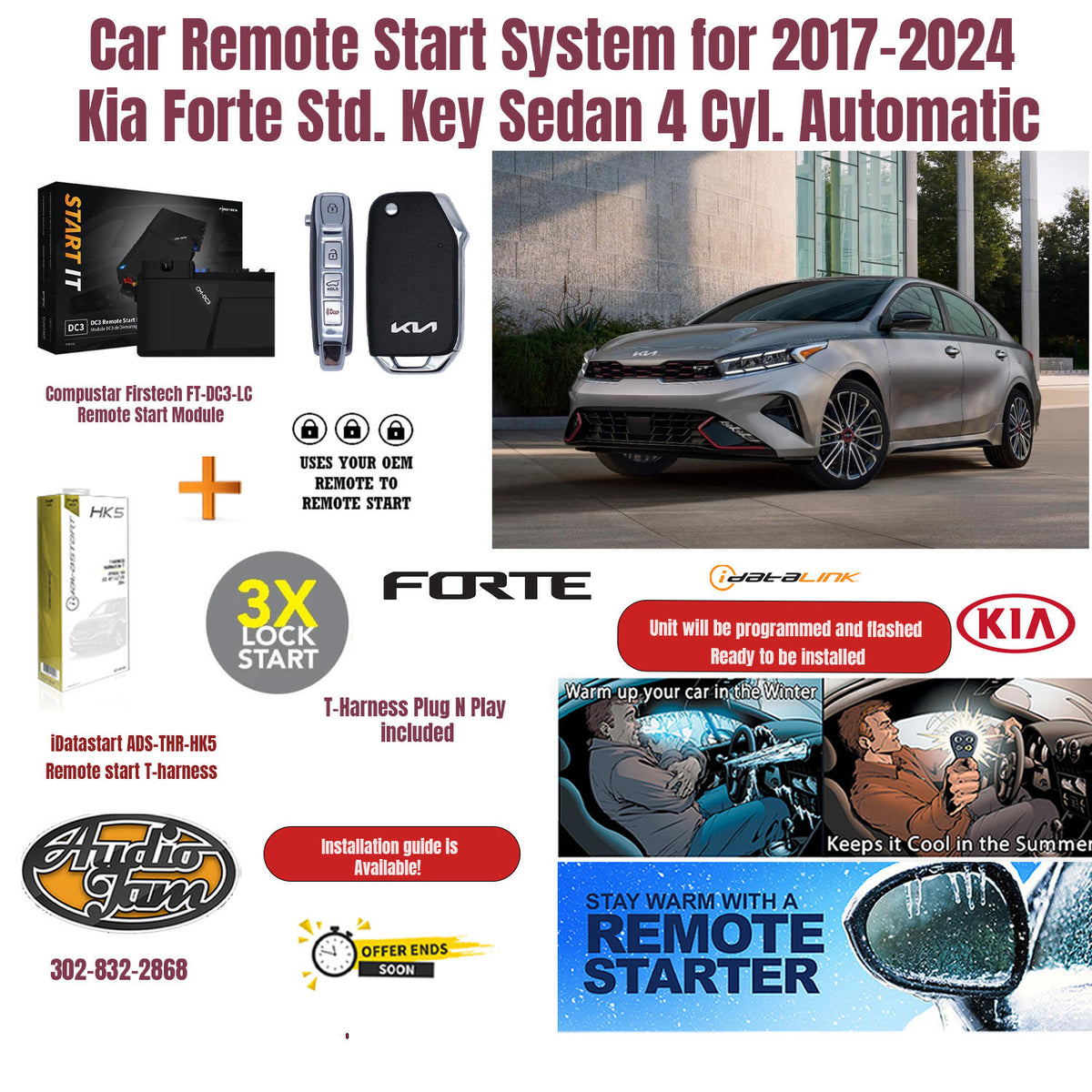 Delaware remote car starter kia forte 2017-2024