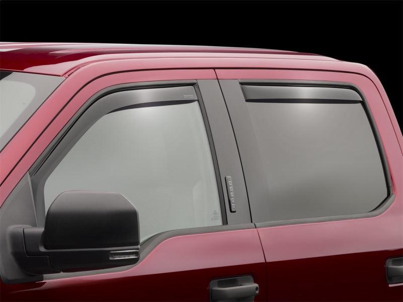WeatherTech 82765 2015+ Ford F-150 SuperCrew Front and Rear Side Window Deflectors - Dark Smoke