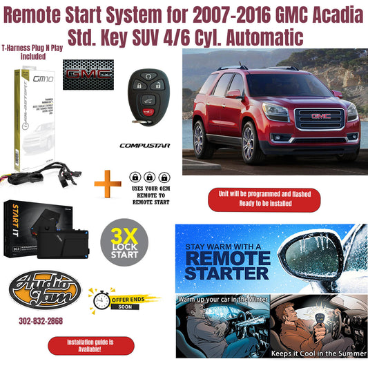 Remote Start System for 2007-2016 GMC Acadia Std. Key Automatic