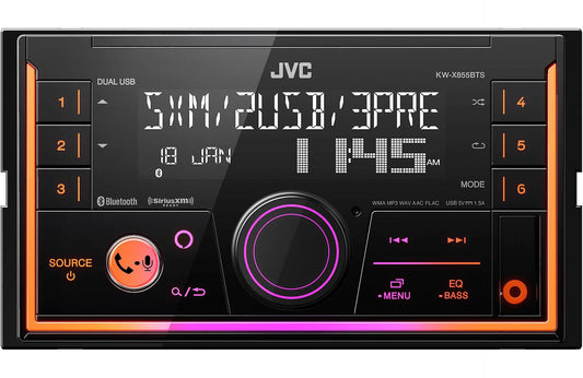 JVC KW-X855BTS 2-DIN Digital Media Receiver featuring Bluetooth-Front & Rear USB