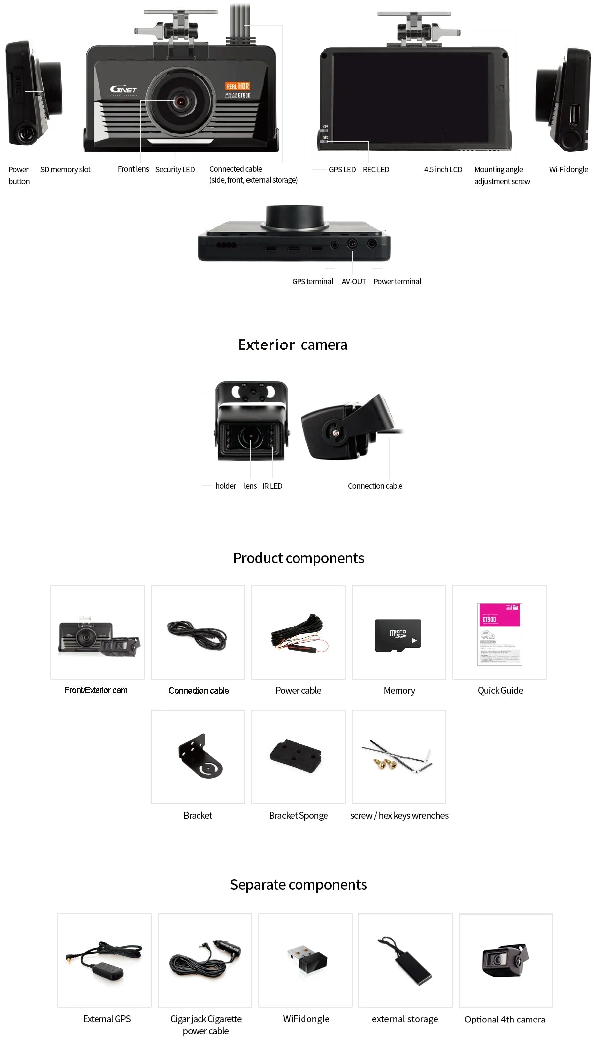 gt900 4ch commercial dash cam delaware