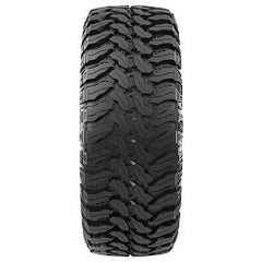 Tire with tread pattern on a white background