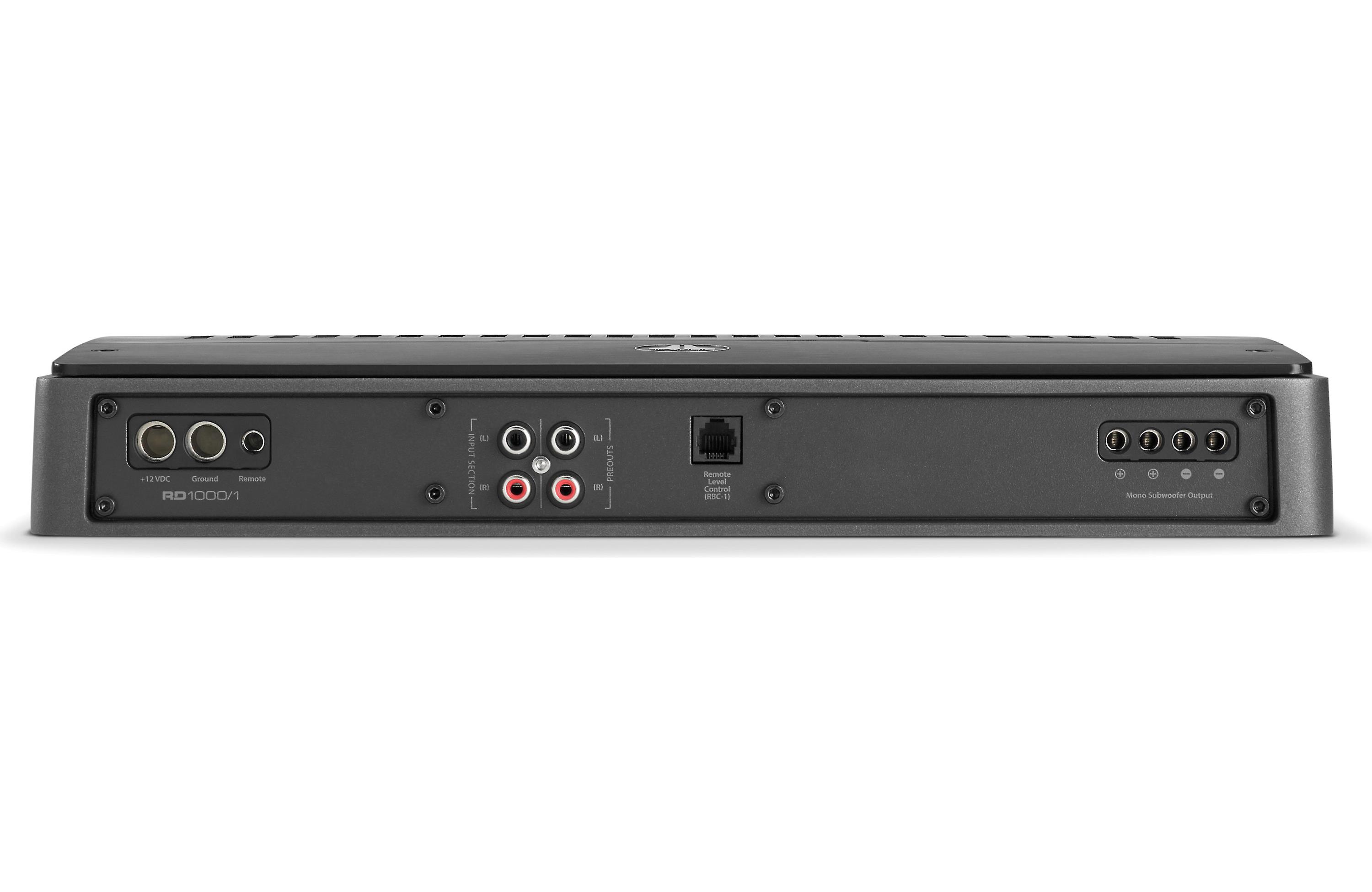 Back view of a electronic device with connectors on a white background