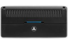 Black electronic device with a logo on a white background