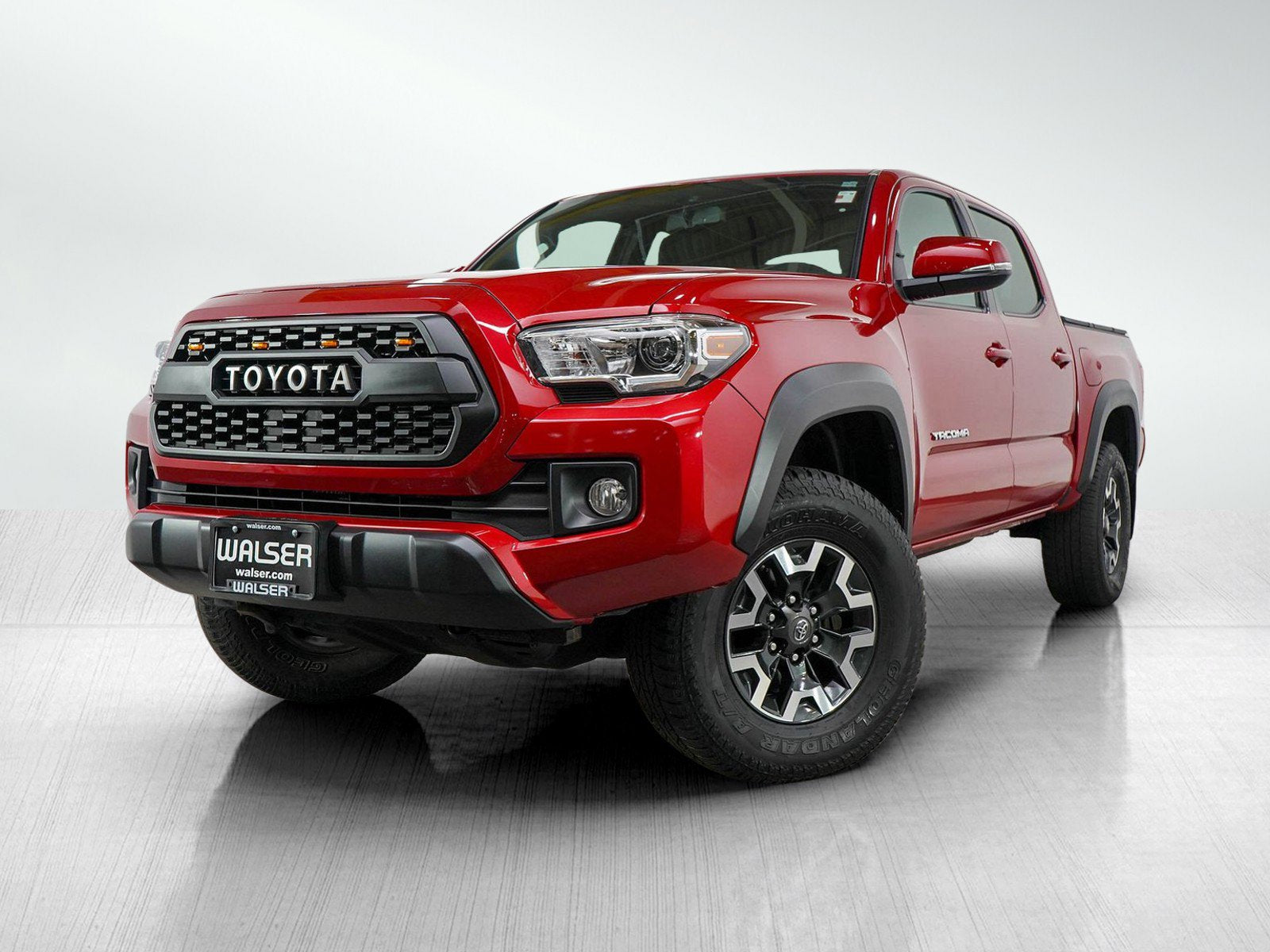 Red Toyota truck on a white background