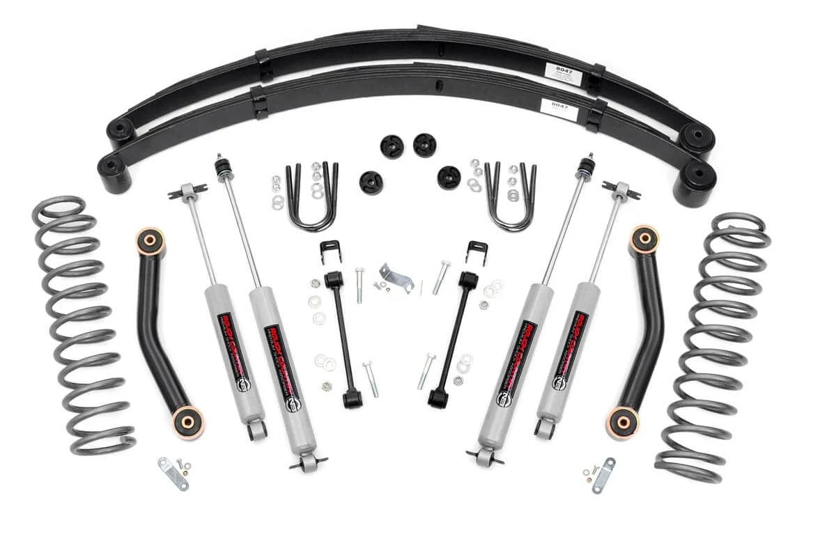 Rough Country 633N2 Lift Kit RR Springs for Jeep Cherokee XJ 84–01