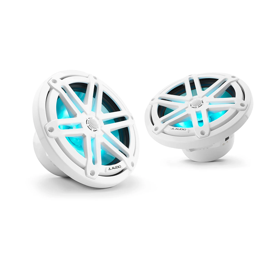 JL Audio M3-770X-S-Gw-i 7.7" Marine Speakers with LED & White Sport Grille