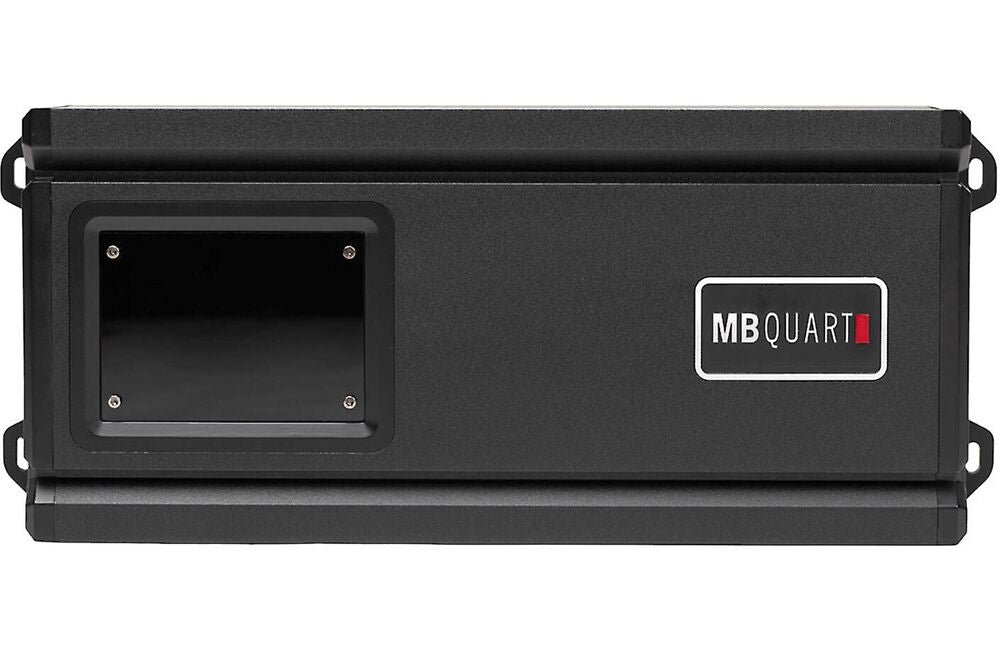 Suggestion
Black audio amplifier with MB Quart logo on a white background
