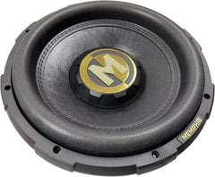 Car subwoofer with a gold logo and 'Memphis' branding on a white background