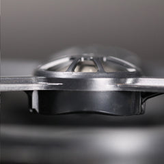 Close-up of a metallic object with a blurred background