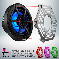 DS-18 NXL-6M Marine Speaker 6.5” RGB LED 100W RMS Black