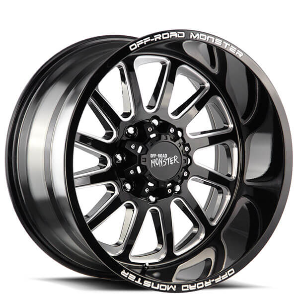 off road monster m17 22 inch gloss black milled rims delaware