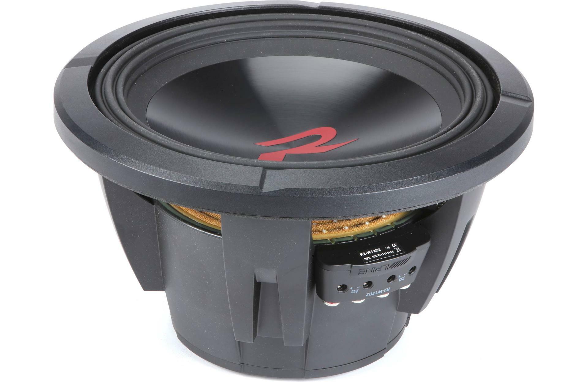 2 x Alpine Type-R R2-W12D2 12" 750w RMS Car Subwoofers +   Qpower QBOMB12VL 2" Dual Vented Extra Large Q Bomb SPL Subwoofer Enclosure