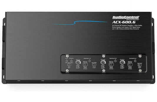 Audiocontrol ACX-600.6 6-channel powersports/marine amplifier 50 watts RMS x + T-Spec V8-AK4 4 Gauge V8 Series OFC Amp Kit w/2-Channel RCAs for Systems up to 1500 Watts Audio Package