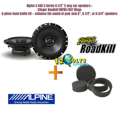 Alpine S-S65 S-Series 6-1/2" 2-way car speakers + Stinger Roadkill RKFR6 FAST Rings 6-piece foam baffle kit — enhance the sound of your new 6", 6-1/2", or 6-3/4" speakers