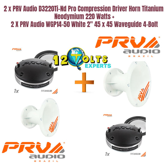 2 x PRV Audio D3220Ti-Nd Titanium Neodymium Compression Driver 2"  + 2 x WGP14-50 White