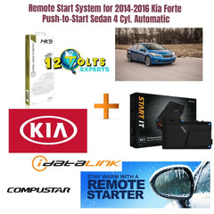 Remote Start System for 2014-2016 Kia Forte Push-to-Start Sedan 4 Cyl. Automatic