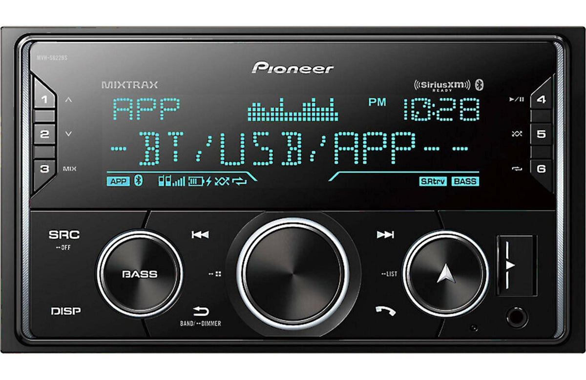 Pioneer MVH-S622BS Double DIN Digital Media Receiver w/ Enhanced Audio Functions