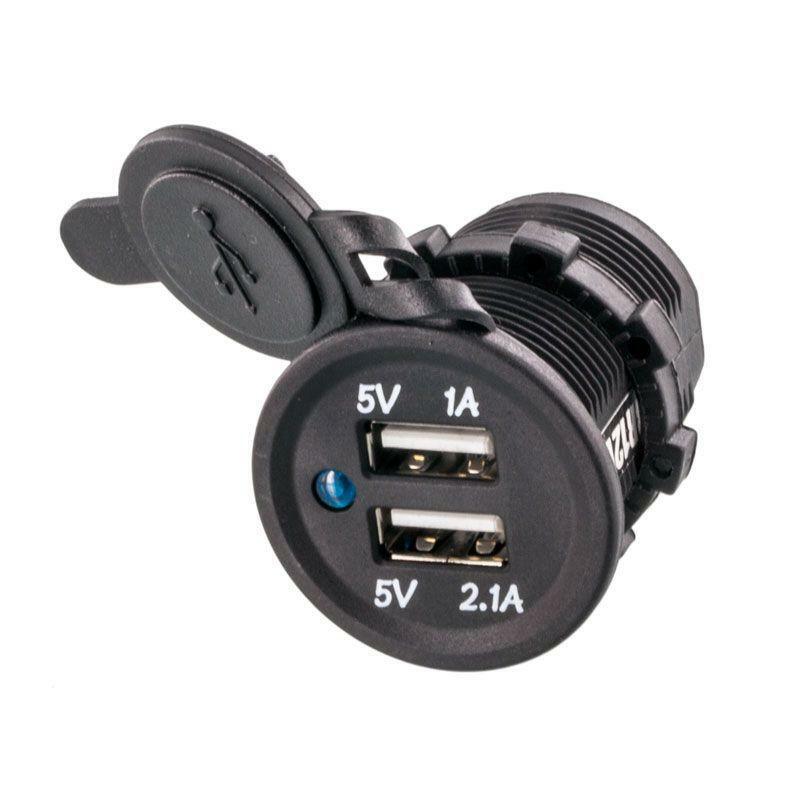 Accele Electronic USBR12V Round Flush Mount 2 USB Ports