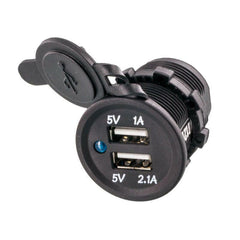 Accele Electronic USBR12V Round Flush Mount 2 USB Ports