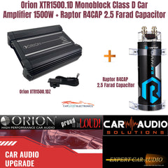 Orion XTR1500.1D Monoblock Class D Car Amplifier 1500W + Raptor R4CAP 2.5 Farad Capacitor