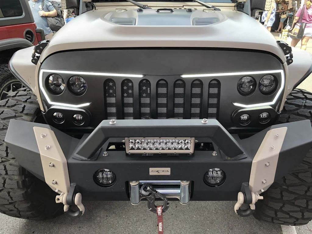 oracle 5817 pro led grill for wrangler jk audio jam