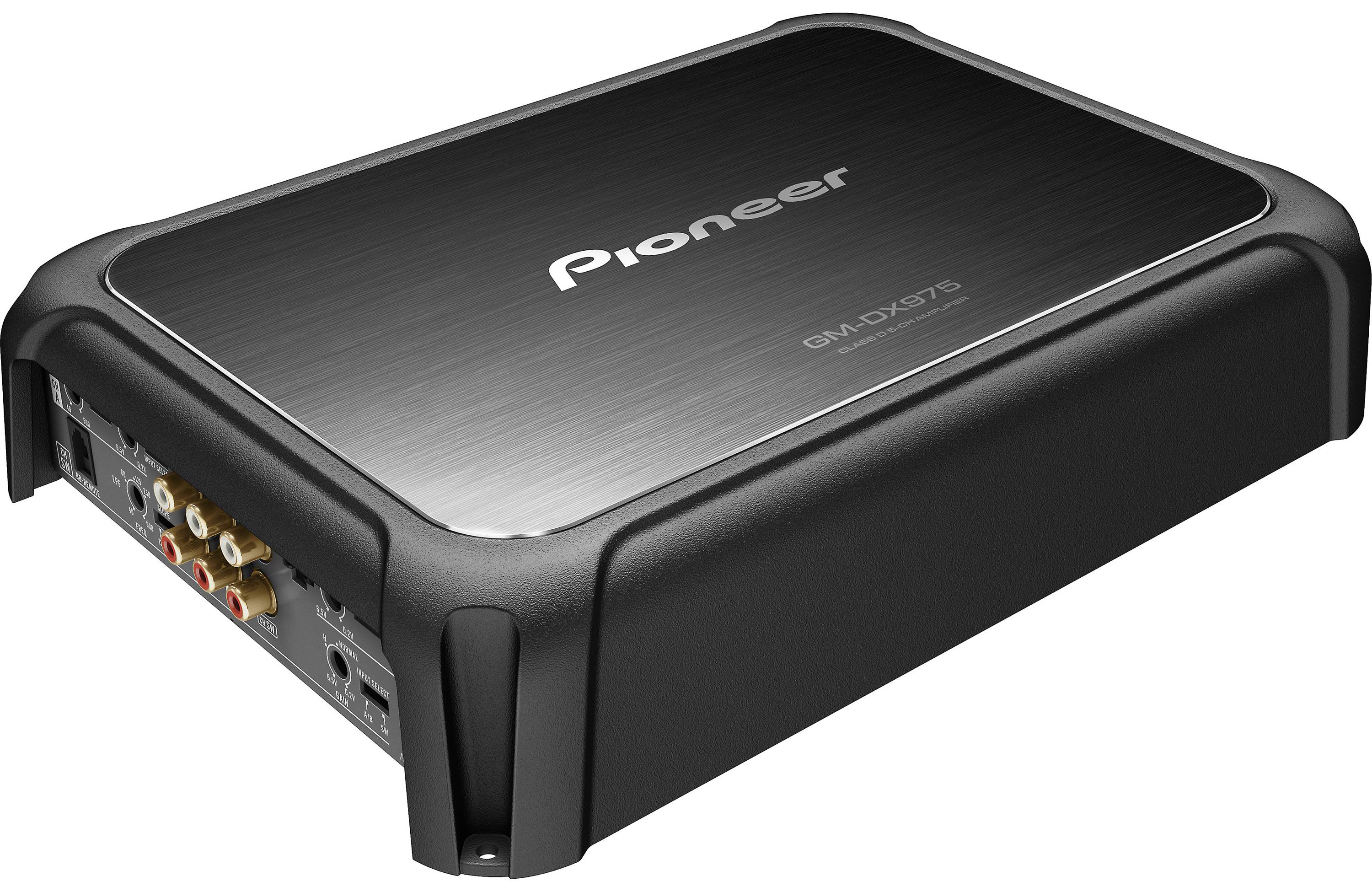 Pioneer car audio amplifier on a white background