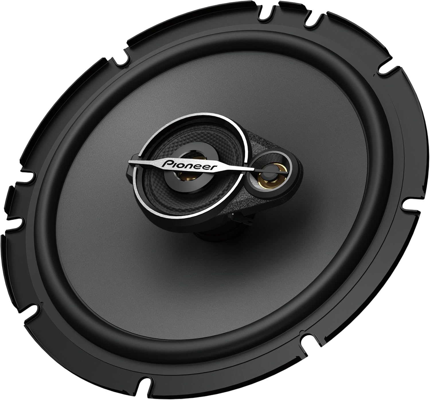 Pioneer car speaker on a white background
