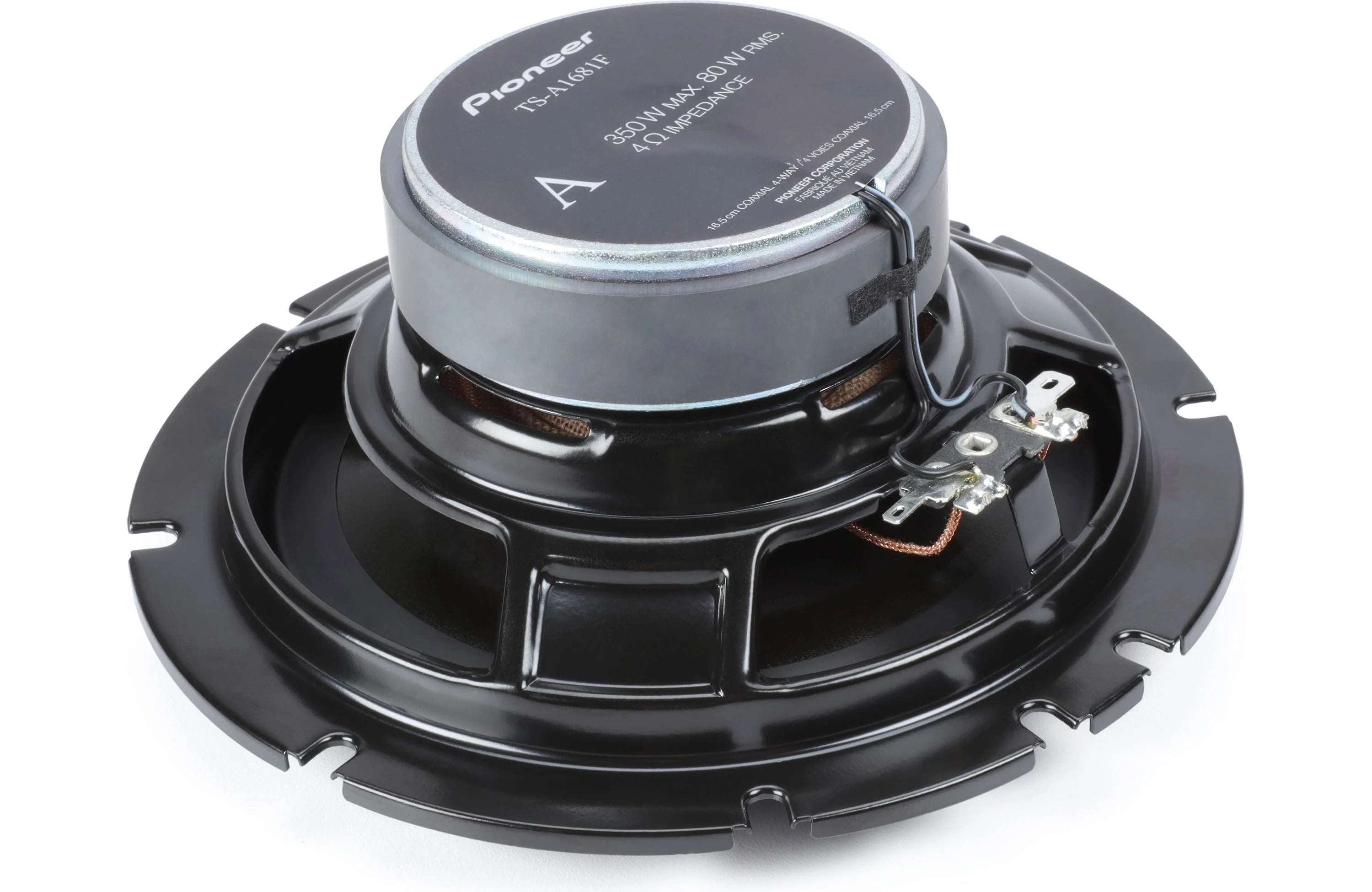 Pioneer car speaker on a white background