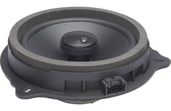 Car speaker with a gray surround on a white background